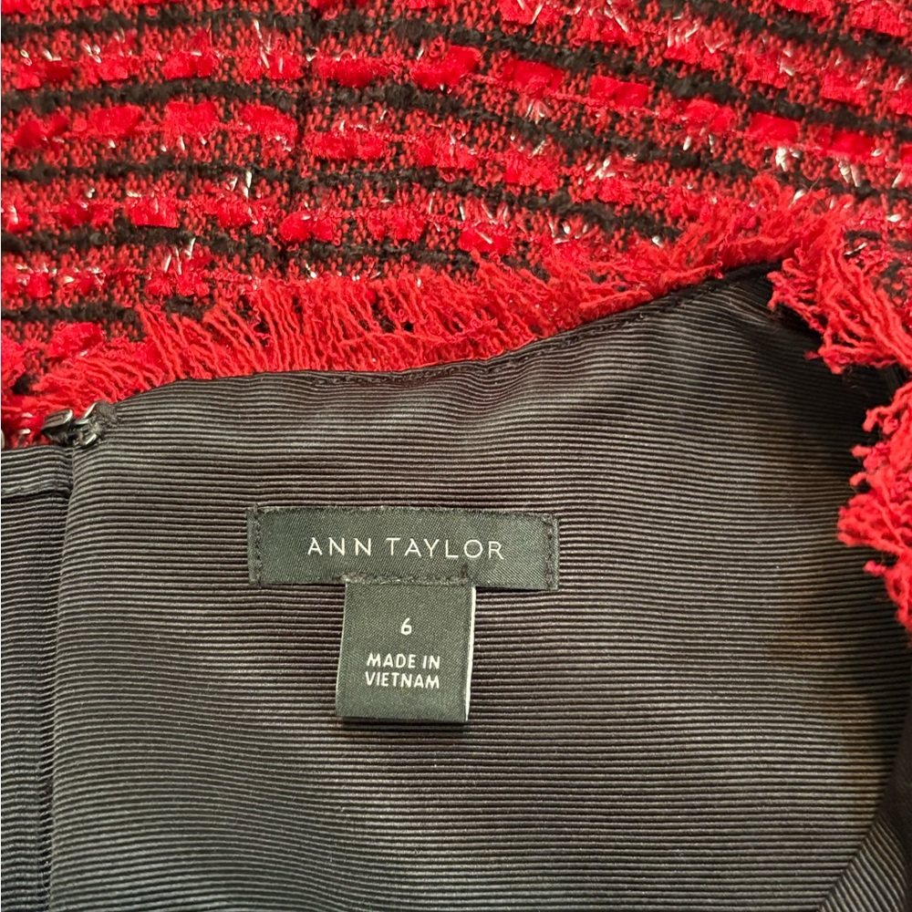 Ann Taylor Textured Red Midi Dress - Picture 6 of 15